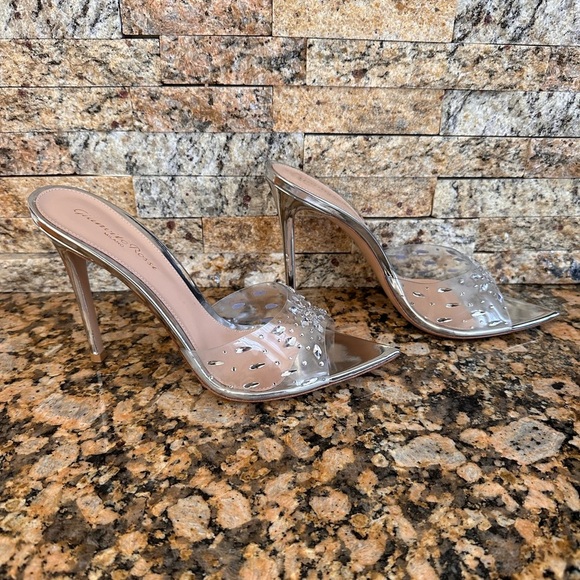 Gianvito Rossi Crystal Embellished Slide Sandal Heels - Picture 3 of 10